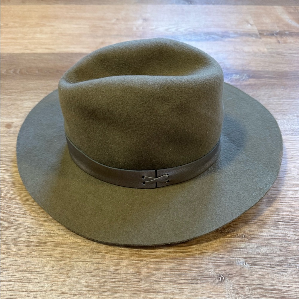 Hatattack Wool Wide-Brim Hat in Olive